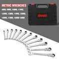 thumbnail image 3 of 12 Piece Metric Wrench Set, 180° Flex Head & 72 Tooth Ratcheting Wrenches with Blow Mold Storage Case, Chrome Vanadium Steel, 1 Set, Black, 3 of 7