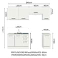 thumbnail image 3 of Cocina Integral Modular Luna Madesa 240cm con Acessorios 01, 3 of 6