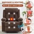 thumbnail image 4 of Eastvita Brown Oversized Manual Recliner Sofa with Deep Seat/Vibration Massage/Heat Function, 4 of 5