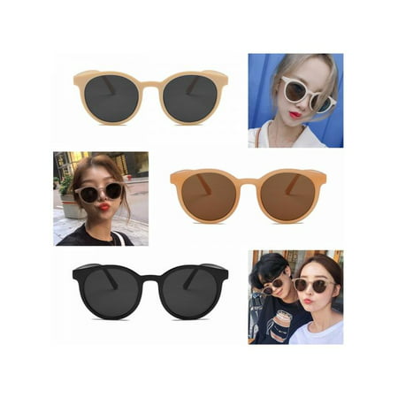 Trendy Couple Round Plastic Driving Eyewear Beach Glasses Lens Sunglasses