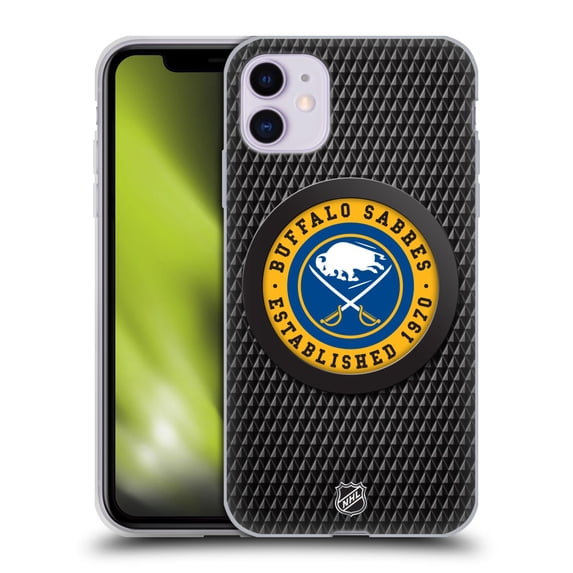 Head Case Designs Officially Licensed NHL Buffalo Sabres Puck Texture Soft Gel Case Compatible with Apple iPhone 11