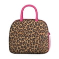 thumbnail image 2 of Insulated Lunch Bag for Women, Floral Print Oxford Fabric Lunch Box, Leakproof Thermal Cooler Tote for Work, School & Picnic, Leopard Animal Print, 2 of 5