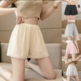 thumbnail image 2 of Women Lace Edge Half Slip Shorts Underpants Ice Silk Wide Leg Loose Pettipants, 2 of 13