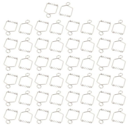 0.75' Ceiling Entry - Unique Bargains 50Pcs 14mm Width Chromium Tone Chandelier Connector Clip Crystal Buckle w Spring