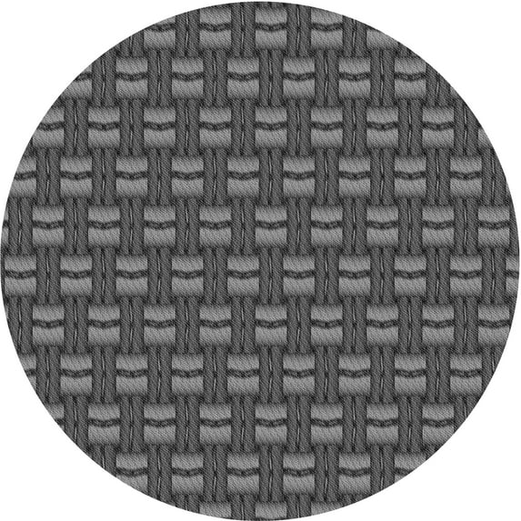 Ahgly Company Machine Washable Indoor Round Transitional Gray Area Rugs, 7' Round
