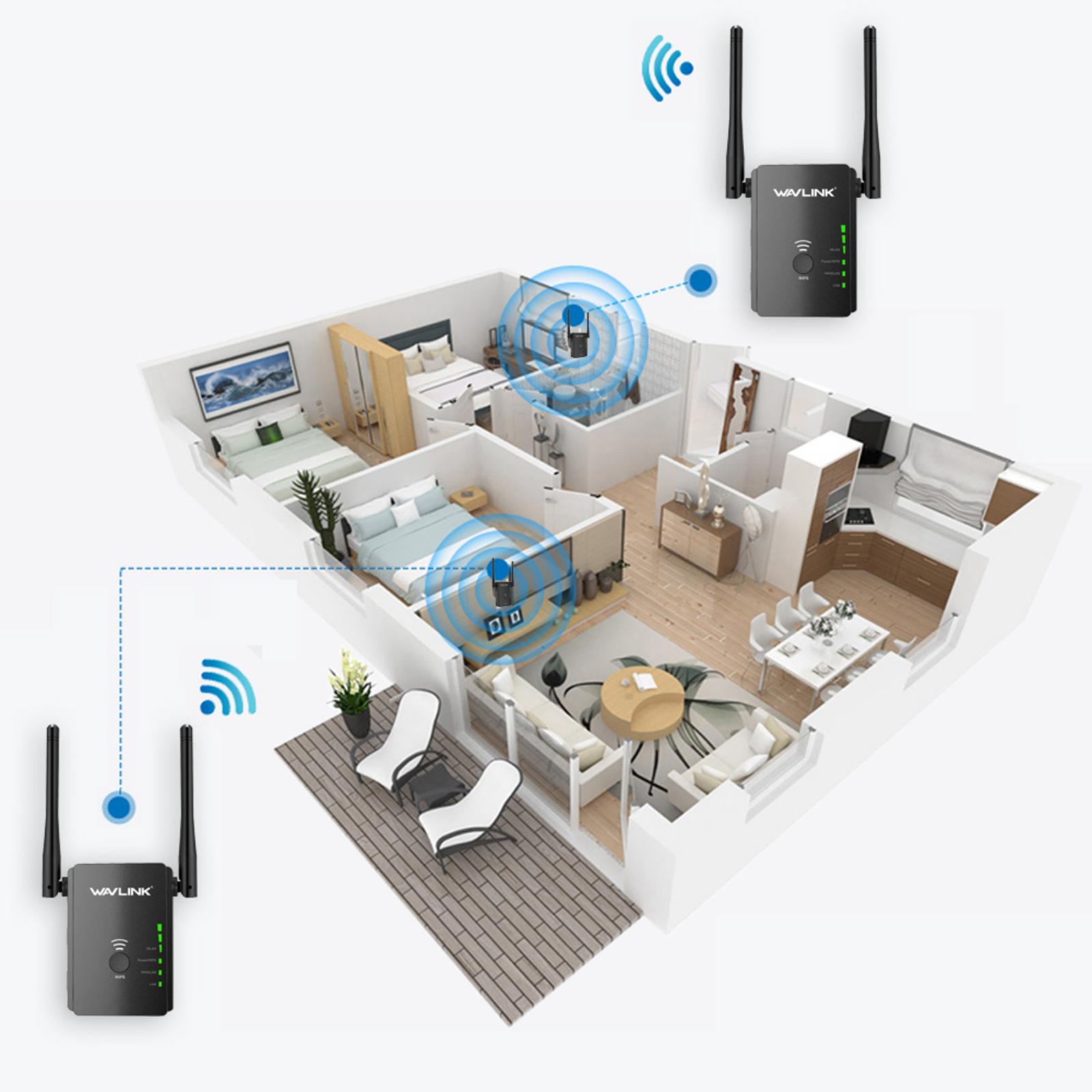 N300 Universal Range Extender/Wireless Router With 2 External Antennas -Black
