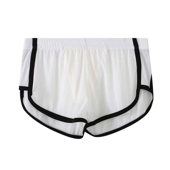 IWRICH Men's Mesh 3 Inch Retro Workout Shorts Lounge Running Gym Athletic Fitness Casual Booty Short Shorts White XL