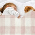 thumbnail image 4 of Pink White Gingham tablecloths Textiles Fashion and Scrapbook projectsThrow Blanket for Couch Bed Soft Cute Fleece Fuzzy Spring Summer Throw Blankets Cozy Living Room Throw Blanket for Chair, 4 of 5