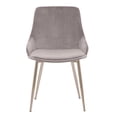 Armen Living Heidi Grey Velvet Dining Accent Chair