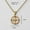 Golden Hollow Compass, variant on Titanium Steel High Color Retention Compass Round Necklace Flow Compass Hip Hop Pendant Hemp Flowers Chain