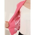 thumbnail image 5 of Chaqueta Corta Casual de Negocios Allegra K sin cuello para Mujer Rosa Caliente M, 5 of 5