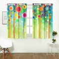thumbnail image 2 of MKHERT Abstract Floral Window Curtain Kitchen Curtain 26x39 inch,Two Piece, 2 of 3