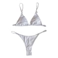 thumbnail image 1 of Gibobby Trajes de Natación para Mujer Traje de vendaje Trajes de baño de playa Conjunto de natación Bandeau Diamond Mujeres Bikini Traje de baño Trajes d(Blanco,G), 1 of 5
