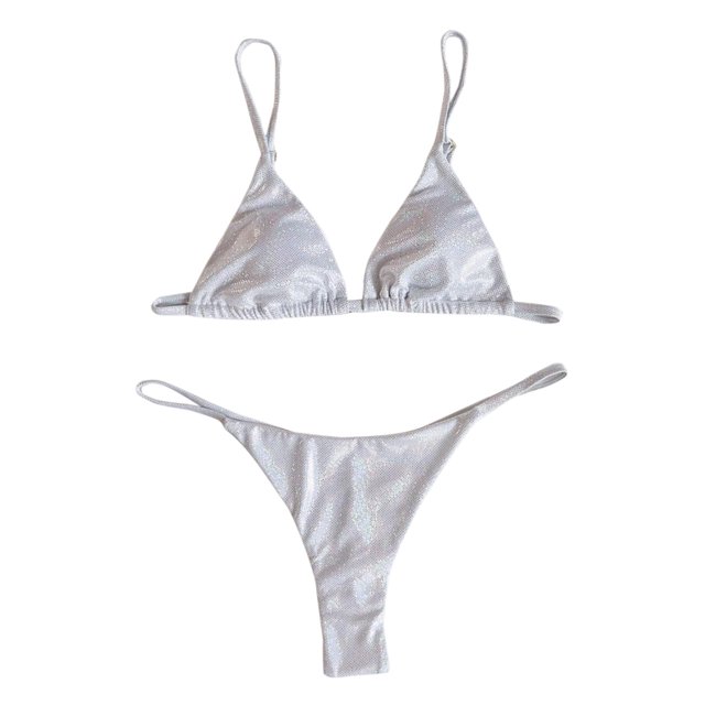 Gibobby Trajes de Natación para Mujer Traje de vendaje Trajes de baño de playa Conjunto de natación Bandeau Diamond Mujeres Bikini Traje de baño Trajes d(Blanco,G)