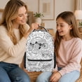 thumbnail image 4 of 17-inch Floral-Print Backpack, Fun DIY Coloring Backpack with a Spacious Main Compartment and Zippers,Lightweight & Soft for Sports Travel and Gym, 4 of 8