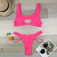 thumbnail image 3 of Gubotare Womens Bikini Underwear Women's Bikini Sets High Neck Two Piece Swimsuits Sport Bathing Suits,Hot Pink S, 3 of 5