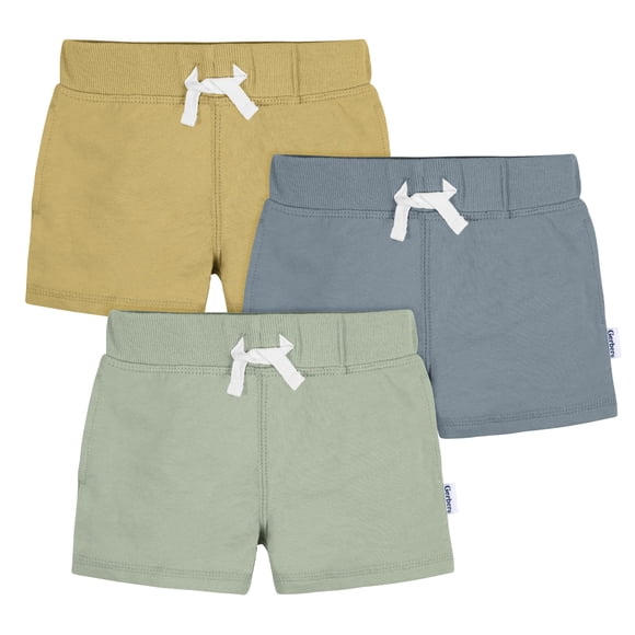Shorts Gerber para bebé niño y niño pequeño, paquete de 3, de punto, para poner, talla 2T