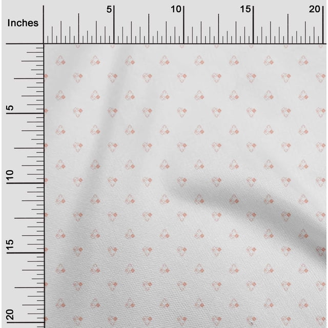 oneOone Cotton Poplin Peach Fabric Diamond Shape Small Craft Projects Decor Fabric Printed by The Yard 42 Inch Wide