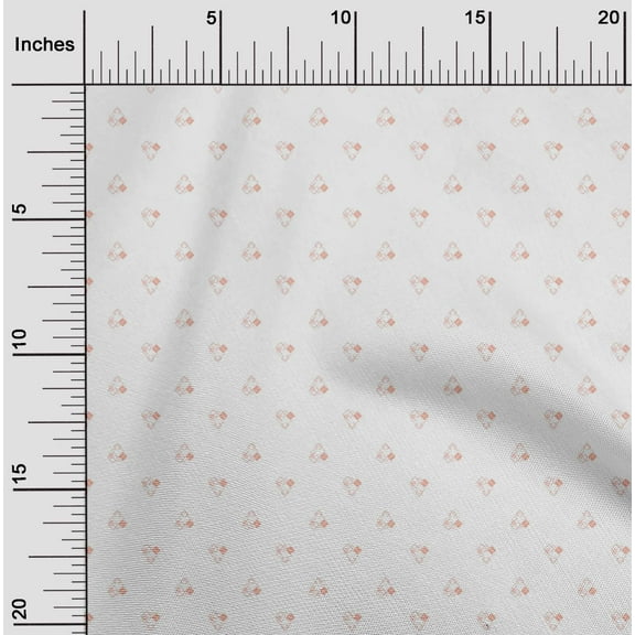 oneOone Cotton Jersey Peach Fabric Diamond Shape Small Quilting Supplies Print Sewing Fabric by The Yard 58 Inch Wide