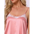 thumbnail image 4 of DARING DIVA Women's Lace Trim Silky Satin Chemise Babydoll Sleep Dress XL Pink, 4 of 6