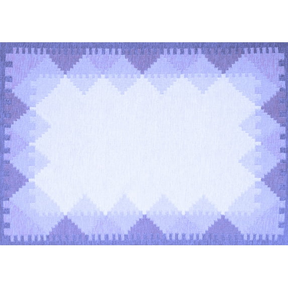 Ahgly Company Machine Washable Indoor Rectangle Abstract Blue Contemporary Area Rugs, 2' x 3'