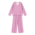 thumbnail image 5 of HAiming Plus Size 2 Piece Sets for Women Polka Dot Long Sleeve Tops Wide Leg Pants with Pockets Loose Lounge Sets, 5 of 6