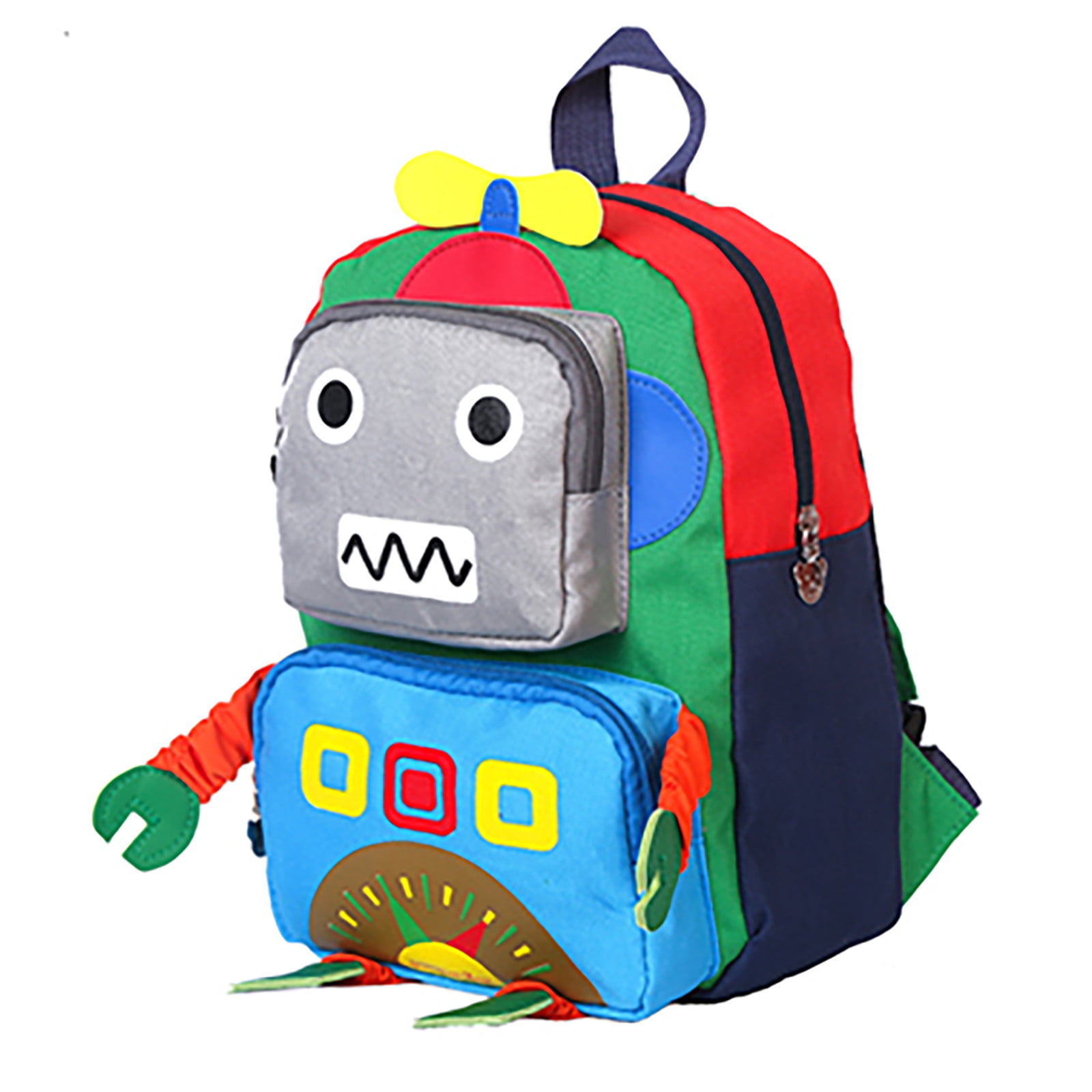 TeMan Children Backpack Kindergarten Cartoon Schoolbag for Kids Robot Backpack Blue
