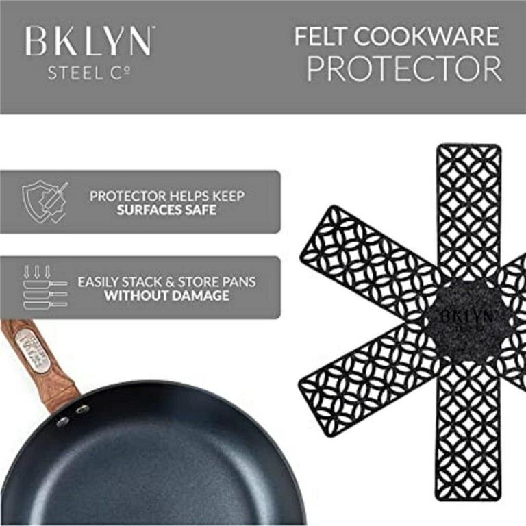 BKLYN STEEL Co. 4 Pc. Ceramic Nonstick Fry Pan Set with Felt
