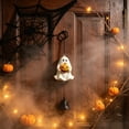 thumbnail image 4 of Aoznliie Halloween Wind Chimes, Resin Door Hanging Decor with Pumpkin Black Cat Bat Ghost, Spooky Porch Ornament for Fall Festive Display,9x4in, 4 of 6