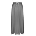thumbnail image 4 of Satin Skirts for Women Solid Color Maxi Skirt With High Waist Elegant Drawstring Casual Womens A Line Long Skirt Silver XXL, 4 of 5