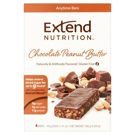 Extend Nutrition Bar, Chocolate Peanut Butter, 11g Protein, 4 Ct
