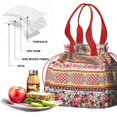 thumbnail image 4 of Pioneer Flower Floral Print Pattern Drawstring Lunch Bag Women - Drawstring Lunch Bag Insulated for Work Office - Stain-Resistant Large Lunchbags for Women with Multi-Pockets, 4 of 6