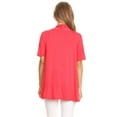 thumbnail image 4 of Women's  Basic Casual Solid Short Sleeve Open Front Cardigan (S-3X), 4 of 4