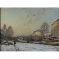 thumbnail image 2 of Emile Cagniart 24x19 Black Ornate Framed Double Matted Museum Art Print Titled: Le Pont-Neuf, Bank of the Quai Des Grands Augustins, 2 of 5