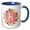 Blue/White, variant on 3drose, H Peachy Rustic Style Monogram Initial, 11oz Magic Transforming Mug