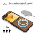 thumbnail image 6 of Magnetic for Samsung Galaxy Z Flip 6 PU Leather Case, [Compatible with Mag-Safe] PU Leather Hard PC Shell Slim Durable Shockproof Protective Phone Case Cover for Samsung Galaxy Z Flip 6, Brown, 6 of 12