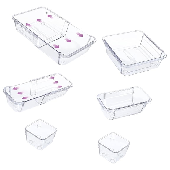 Multipurpose Adjustable Drawer Tray With Flexible Dividers Space Saving Organizers For Home Organization