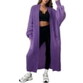 thumbnail image 1 of Comdrip Long Cardigans for Women! Long Cardigans for Women Open Front Cable Knit Cardigan Open Front Oversized Draped Sweater Outerwear Fall Cardigans for Women Purple M, 1 of 4
