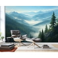 thumbnail image 5 of 69"x98" Wall Mural Peel and Stick Wallpaper Misty Mountain Forest Landscape Pine Trees Blue Sky Wall Decor Self Adhesive Removable Wall Stickers for Bedroom Living Room, 5 of 7