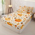 thumbnail image 2 of Manfei Fall Pumpkin Print Zipper Twin Comforter Sets with Fitted Sheet and 2 Pillowcases,Thanksgiving Pattern Zipper Bedding Set,Reversible,4pcs, 2 of 7