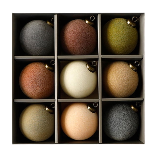 9 piezas de adornos para árboles de Navidad, bolas de Navidad, colgantes con abalorios, adornos decorativos para colgar como recuerdo de fiesta de 9 piezas 9 colores