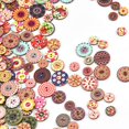 thumbnail image 2 of 100 Piezas Botones de Costura Botones de Madera Redondos Retro Geometrías de Pintura de Flores Botones Decorativos de 2 Agujeros Multicolor para Manualidades de Costura Adornos Hechos a Mano de Bricolaje 20 mm Rojo Verde MX-0132780FYD, 2 of 5