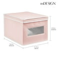 thumbnail image 4 of mDesign Large Fabric Storage Bin Box with Front Window/Lid, 6 Pack, Pink/White, 4 of 9