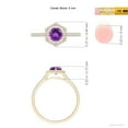 thumbnail image 5 of ANGARA Natural Round Amethyst Ring with Hexagonal Diamond Halo in 14K Yellow Gold for Women (Size-5mm) | February Birthstone, Birthday, Anniversary, Jewelry Gift for Women | Natural Amethyst Ring, 5 of 9