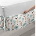 thumbnail image 2 of Balloon Bed Skirt, Continuous Air Transportation Vehicles Print on a Plain Backdrop, Elastic Bedskirt Dust Ruffle Wrap Around for Bedding Decor, 4 Sizes, White Peach and Baby Blue, by Ambesonne, 2 of 2