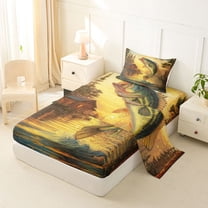 jejeloiu Pike Fish Twin Sheet Sets,Rustic Fishing Hunting Bedding For Boys Kids 3 Pieces