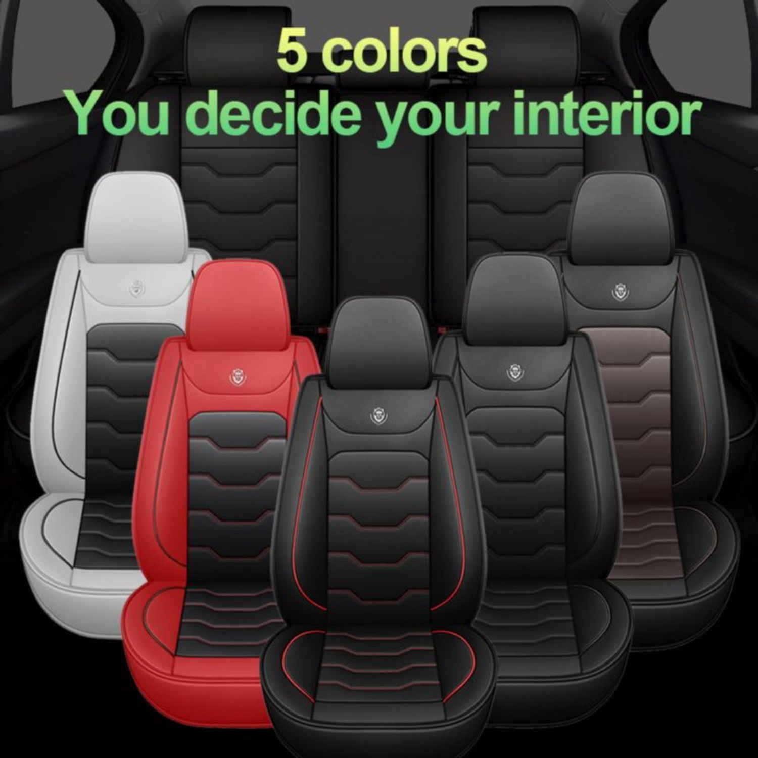 Car Seat Covers for Toyota RAV4 2018 Perfect Fit for Car Seats, Waterproof Faux Leather, Protecting Car Interiors, 5-Seat Full Set, Easy Installation