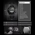 thumbnail image 4 of Reloj pulsera Skmei 1370 con correa de acero inoxidable color negro - fondo negro/gris, 4 of 8