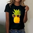 thumbnail image 2 of Icvfdpl Women Fashion T-Shirt Ladies Casual Pineapple Print T Shirt Short Sleeve Tops Outwear Shirts, 2 of 5