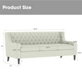 thumbnail image 3 of Mid-Century Modern 3 Seats Sofa, Polyester Button Tufted Couch For Living Room Office Apartment, 3 of 9